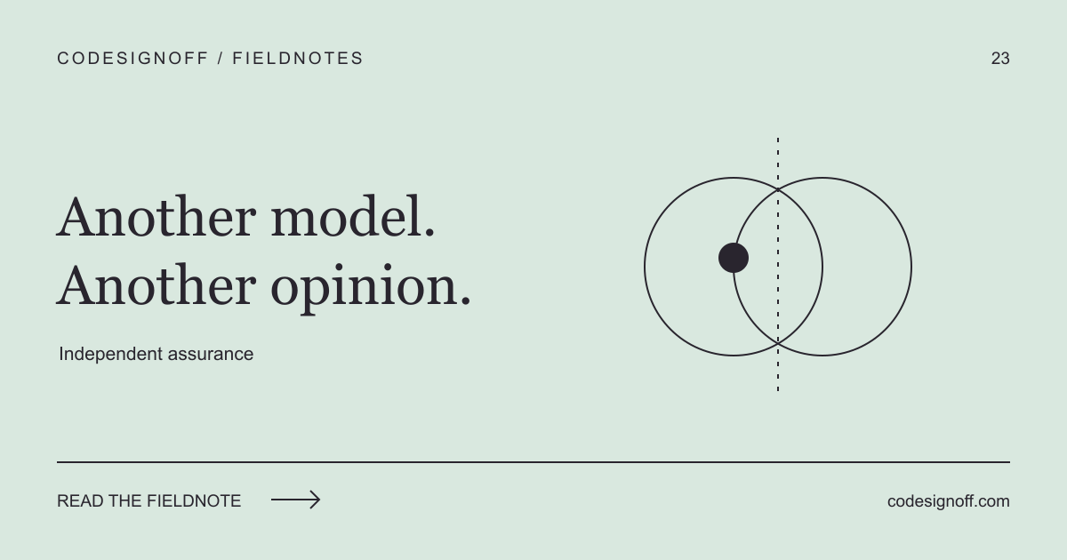 Another model. Another opinion. — Independent assurance